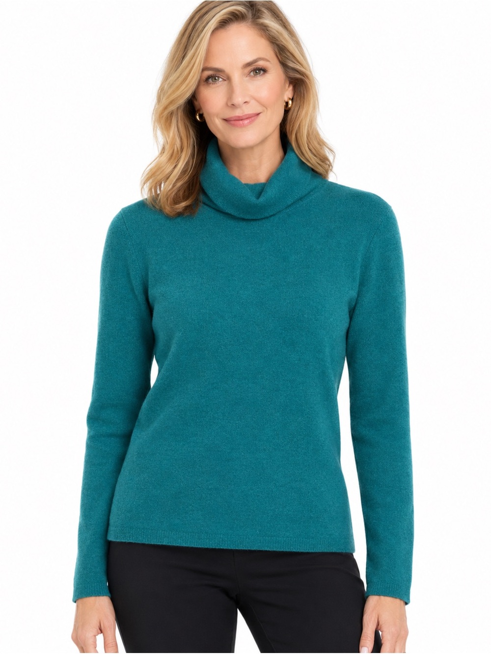 Valerie Stevens 2-Ply 100% Cashmere Turtleneck Sweater size M
